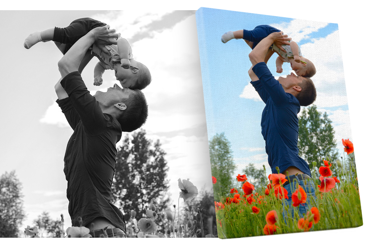 Cheerful bearded father having fun with his little son